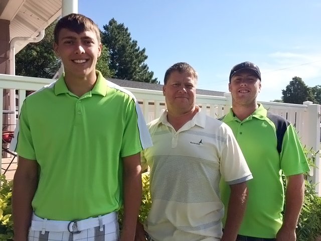Daryl Sharp (middle) with his sons Jared (left) and Alex (right) Sharp