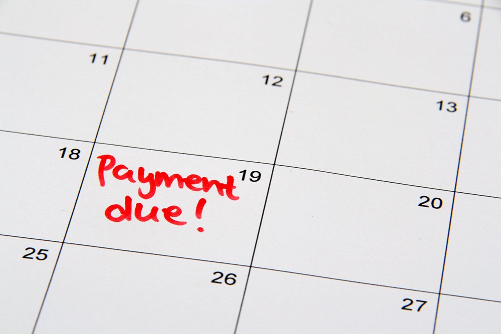 Calendar reminder, payment due