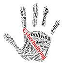 stop cyberbullying hand graphic