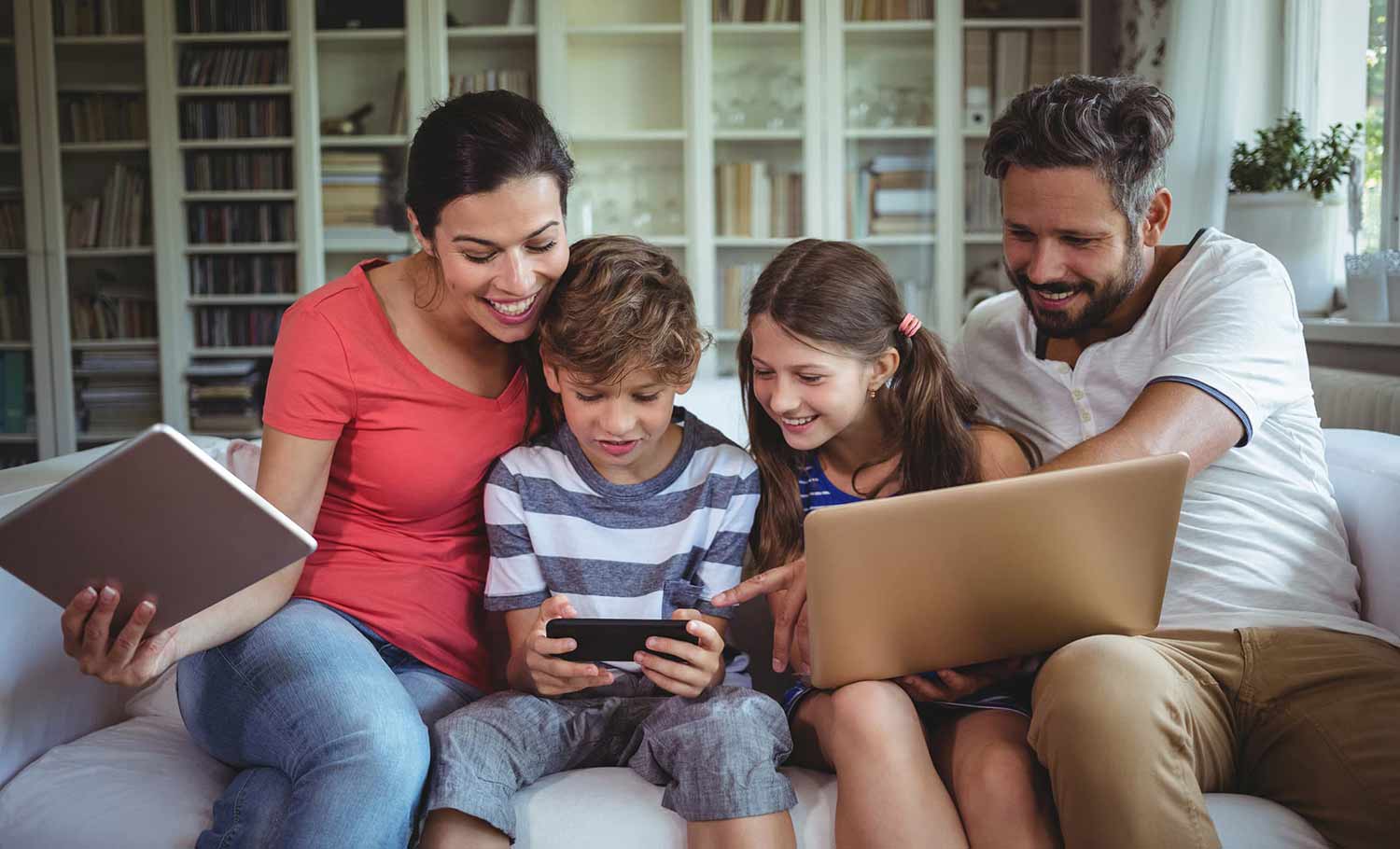 family sitting together